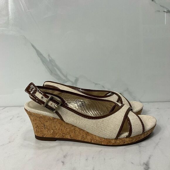 L.L. BEAN Canvas Wedge Heel Sandals - Picture 1 of 7